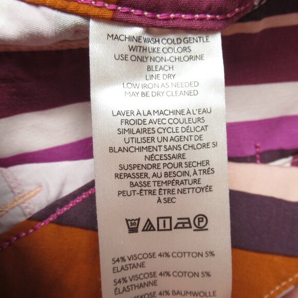 Anthropologie The Colette Cropped Wide-Leg Pants by Maeve Plum Stripe 24 - Picture 11 of 13